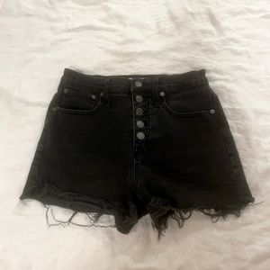 $68 Madewell Black Button Front Denim Shorts